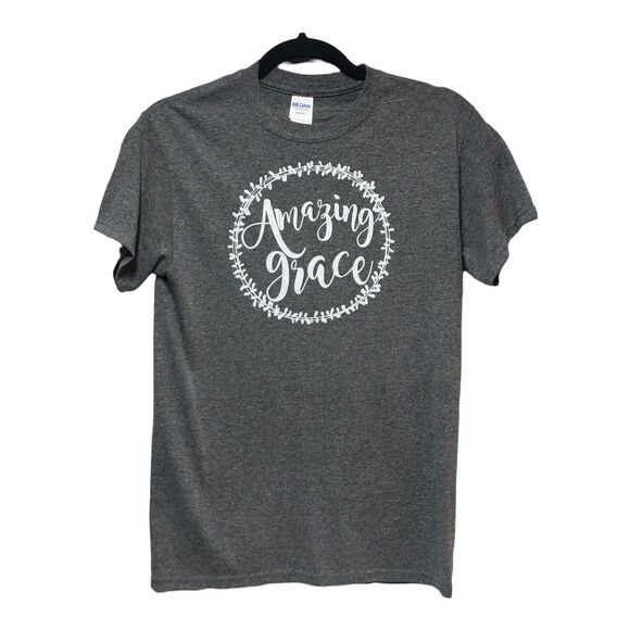Simply Southern amazing grace Short sleeve crew neck‎ tee Small Gray - Picture 1 of 10